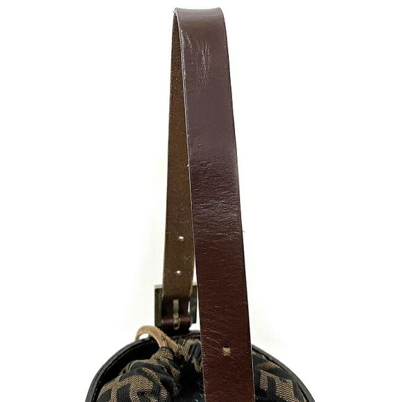 Fendi Bucket Bag Canvas Leather Drawstring Khaki Brown - Picture 9 of 10